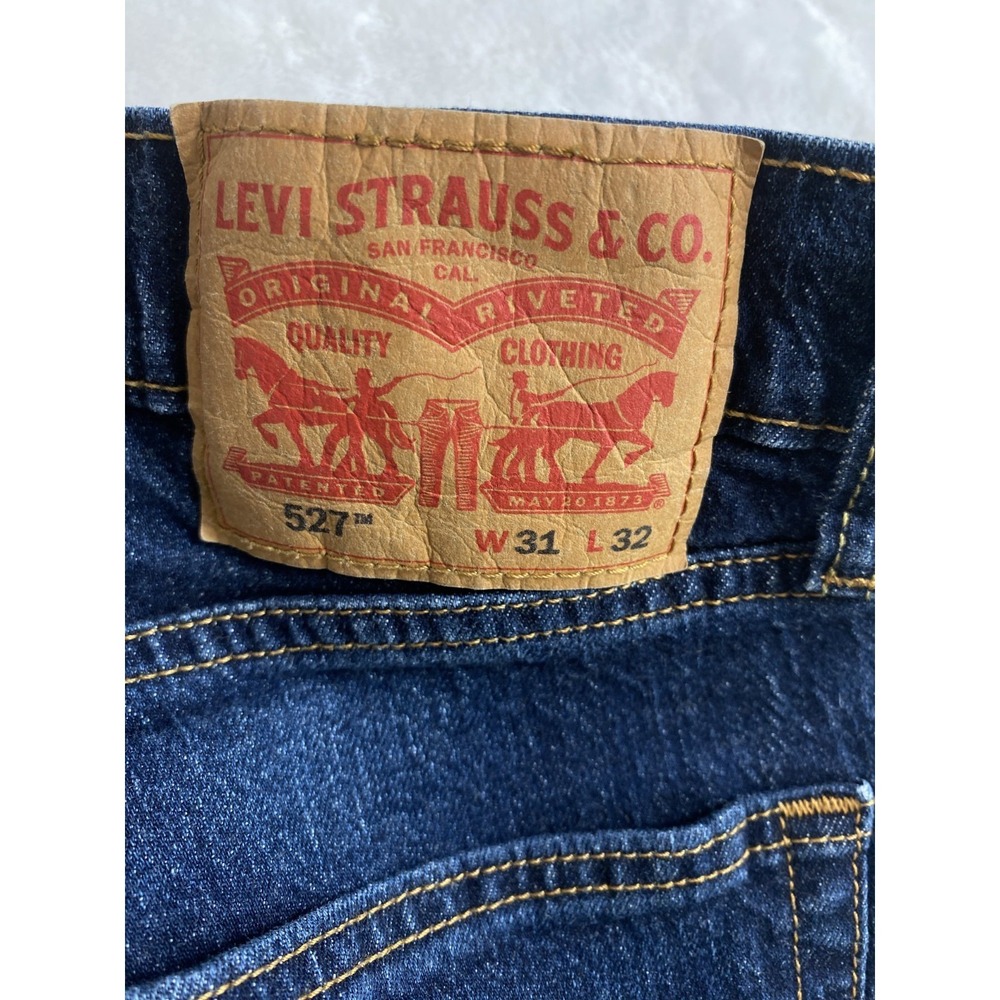 Levi's 527 Jeans Men Sz 31x32 (actual 31x31) Medium Wash Bootcut - Picture 6 of 10